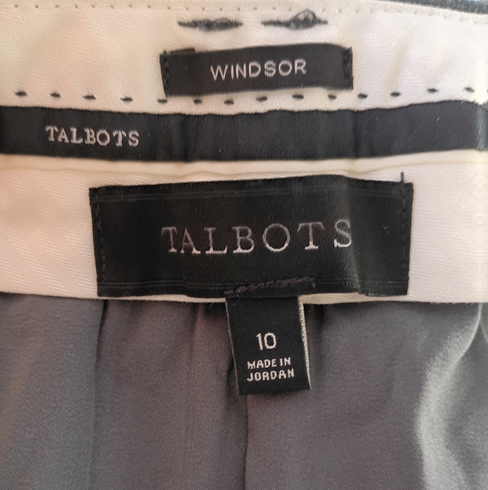 Talbots Windsor Italian Flannel Wool‎ Blend Dress Pants Women Size 10 Gray - Picture 8 of 11